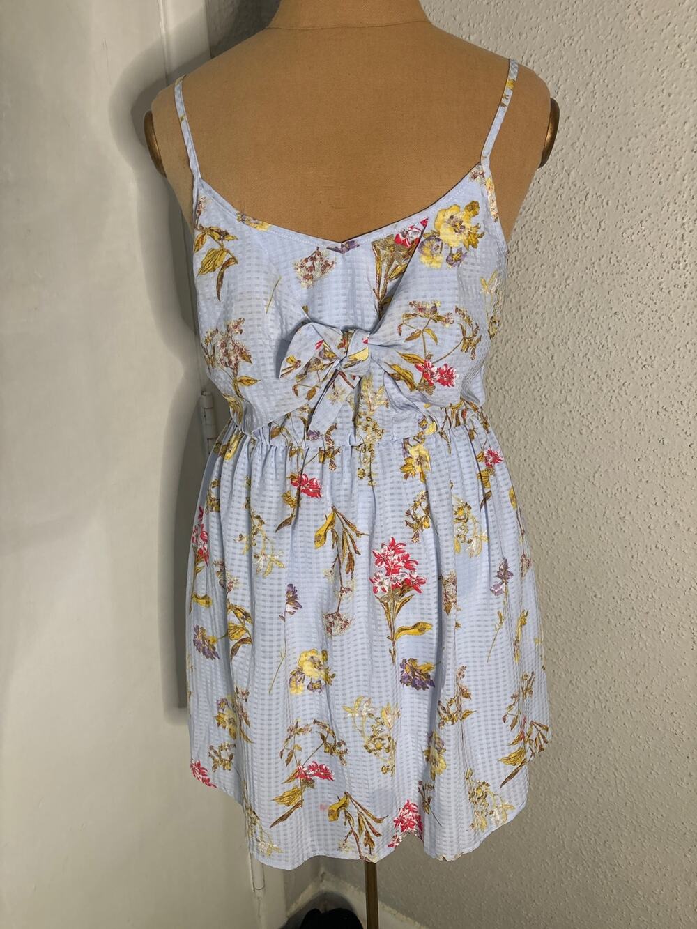 Speechless Blue Floral Mini Dress XS Coquette Girl Classic Preppy Costal Cowgirl